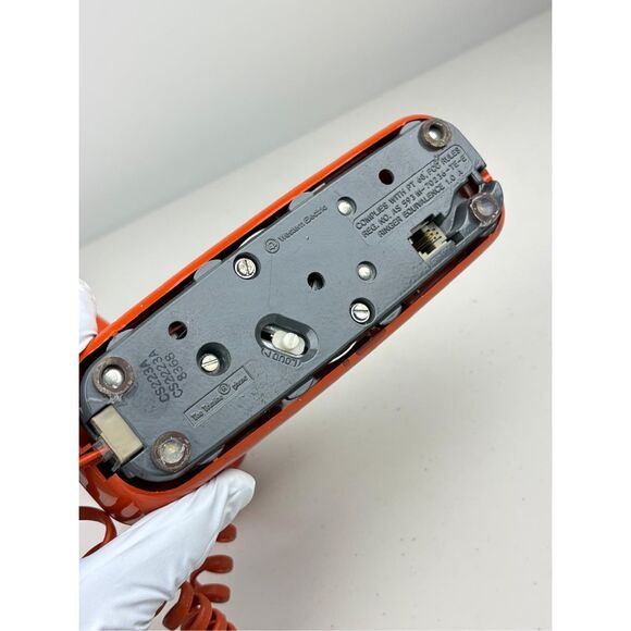 Vintage Western Electric Trimline Touch Tone Wall Telephone Burnt Orange DL2425 - Picture 7 of 10